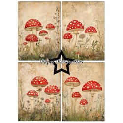 LS BEMRKNINGER Papirblok PFA579 Rustic Mushrooms A6 Paper Favourites BESTILLINGSVARE