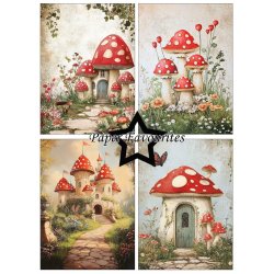 LS BEMRKNINGER Papirblok PFA579 Rustic Mushrooms A6 Paper Favourites BESTILLINGSVARE