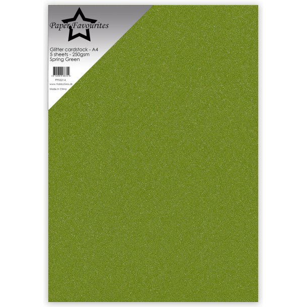 Glitter Cardstock Spring Green A4 5stk PFSS214 