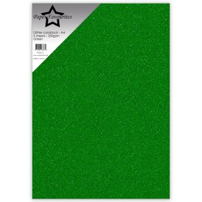 Glitter Cardstock Green A4 5stk PFSS215 