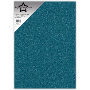 Glitter Cardstock Turqouise A4 5stk PFSS218 