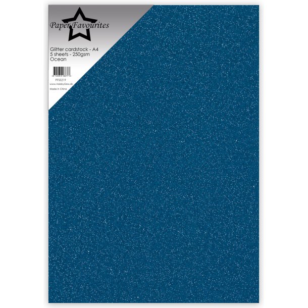 Glitter Cardstock Ocean A4 5stk PFSS219 
