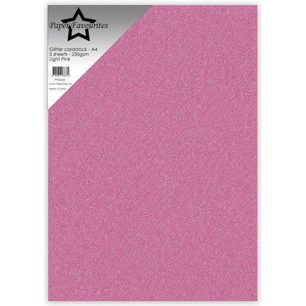 Glitter Cardstock Light Pink A4 5stk PFSS220 