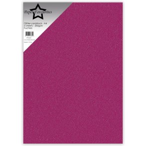 Glitter Cardstock Fuchisa A4 5stk PFSS221 