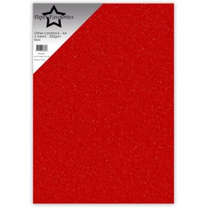 Glitter Cardstock Red A4 5stk PFSS222 