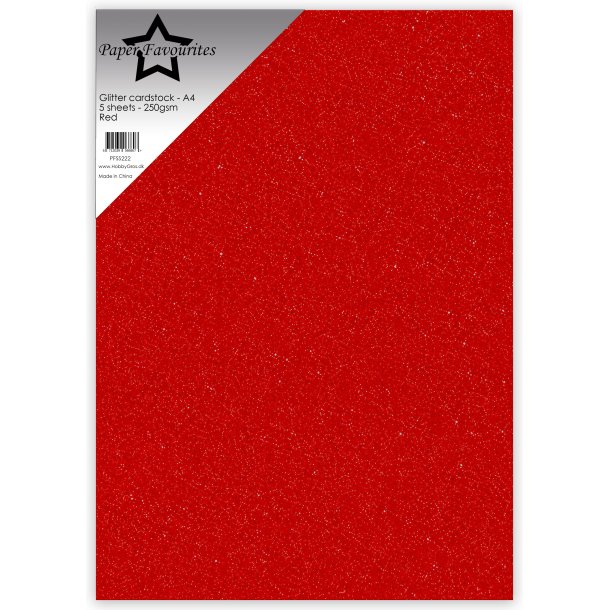 Glitter Cardstock Red A4 5stk PFSS222 