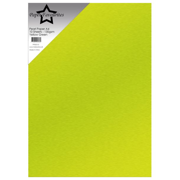 Pearl Paper A4 Yellow Green 130g 10stk