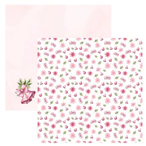 Designpapir Pink Juleblomst - 30,5 x 30,5 cm. - Luna Hobby