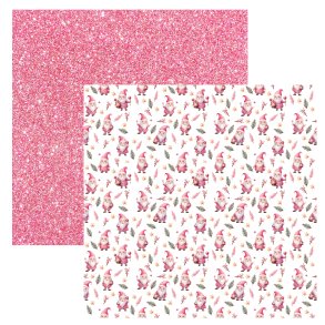 Designpapir Pink Nisser - 30,5 x 30,5 cm. - Luna Hobby