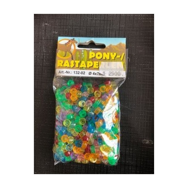 Perle plast 500stk pony ass. :4x7mm 