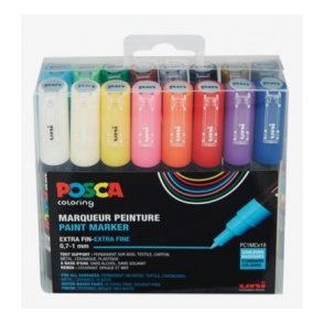 Posca tuscher 16stk standard Ekstra fine 0,7-1mm