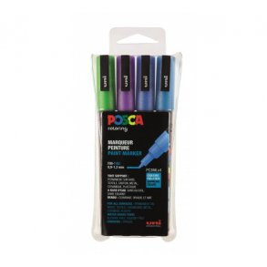 Posca tuscher 4stk glitter (bllige) fine 0,9-1,3mm