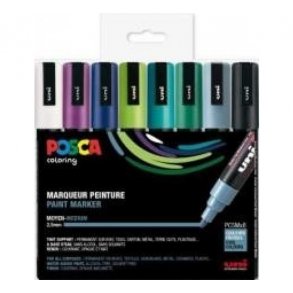 Posca tuscher 8stk kolde farver medium 1,8-2,5mm