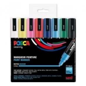 Posca tuscher 8stk standard medium 1,8-2,5mm