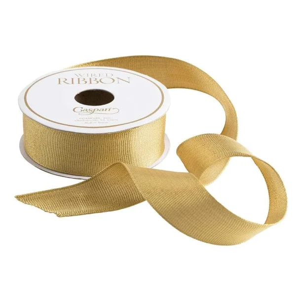 Satinbnd med wire Metallic Gold Grosgrain 5,5m