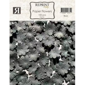 Mini papirs blomster 20mm 100stk  Blue Reprint