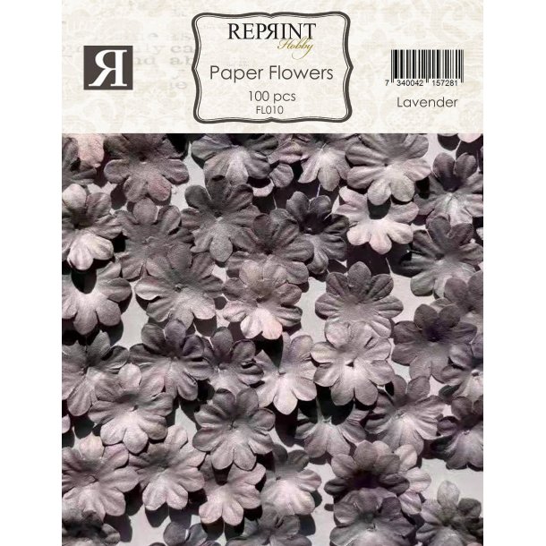 Mini papirs blomster 20mm 100stk Lavender Reprint