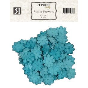 Mini papirs blomster 20mm 100stk Turkis Reprint