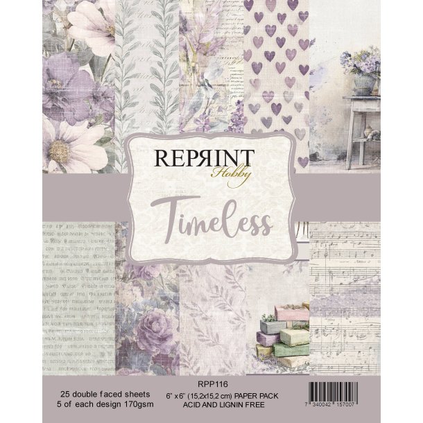Papirblok Timeless Moment 6x6" 25ark 170gsm Reprint