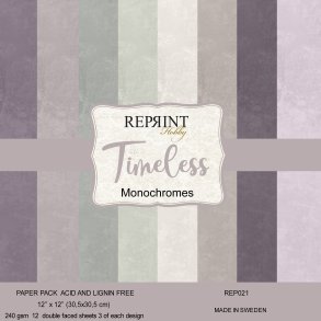 Papirblok Timeless Monochromes 12x12
