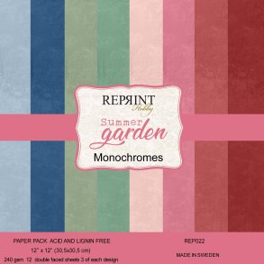 Papirblok Summer garden Monochromes 12x12