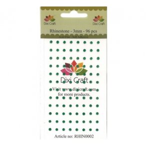 Rhinsten 3mm 96stk julegrn rhin0002 xxx