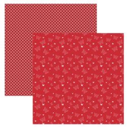 Designpapir Sommerfugle R�d 30,5 x 30,5 cm - Luna Hobby