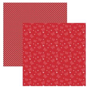 Designpapir Sommerfugle R�d 30,5 x 30,5 cm - Luna Hobby