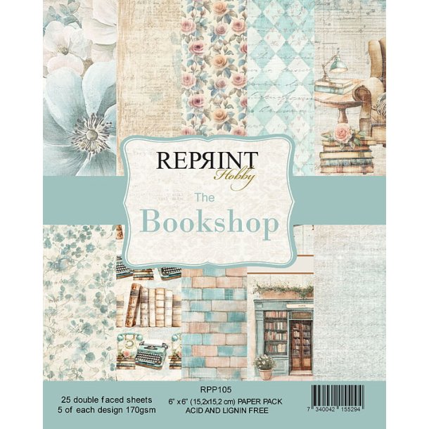 Papirblok The Bookshop 6x6" Reprint 25ark