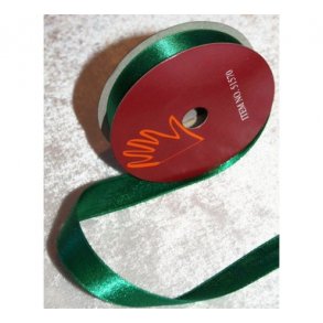Satinb�nd 15mm x 10m flaskegr�n