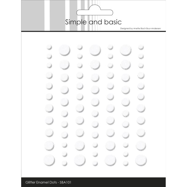 Simple and Basic Glitter Enamel Dots Soft White (77 pcs)" SBA101