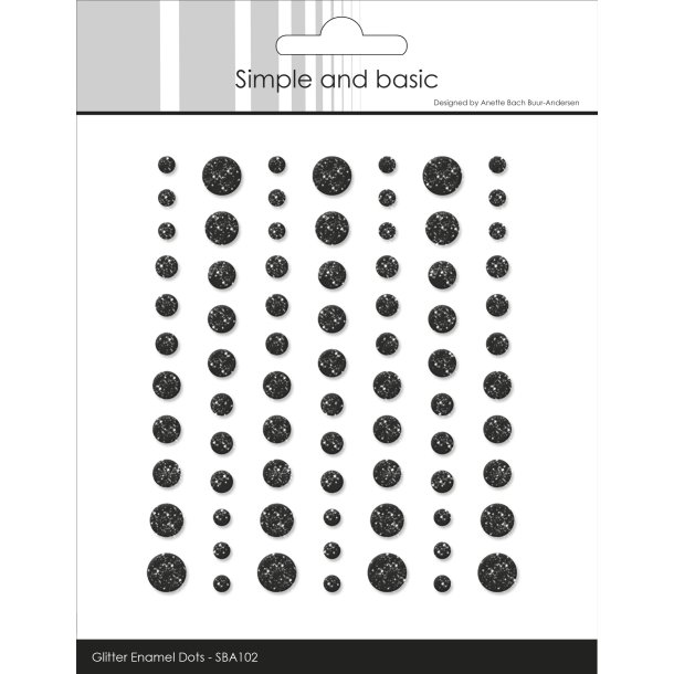 Simple and Basic Glitter Enamel Dots Black (77 pcs)" SBA102