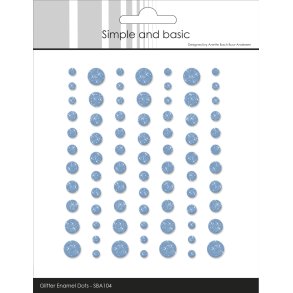 Simple and Basic Glitter Enamel Dots Light Blue (77 pcs)