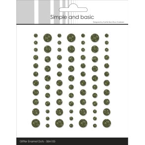 Simple and Basic Glitter Enamel Dots Forest Green (77 pcs)