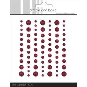 Simple and Basic Glitter Enamel Dots Wine Red (77 pcs)