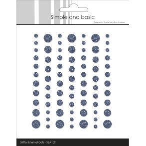 Simple and Basic Glitter Enamel Dots Navy (77 pcs)
