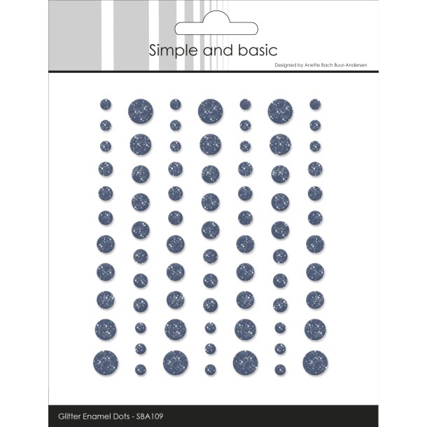 Simple and Basic Glitter Enamel Dots Navy (77 pcs)" SBA109