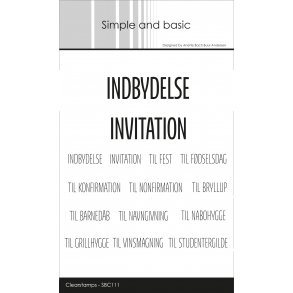 Akrylstempel s�t SBC111 Danske tekster Simple and Basic 