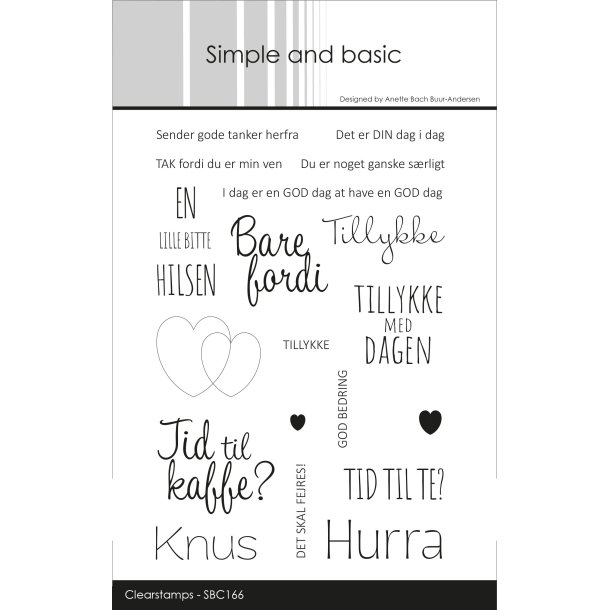 Simple and Basic stempel Dansk tekst SBC166 - add-on til SBD364 