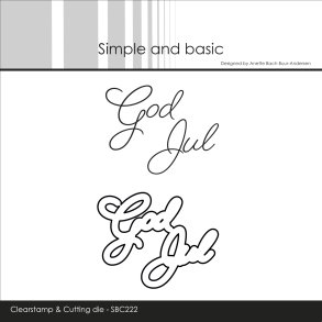 Akrylstempel og dies God Jul SBC222 Simple and basic 