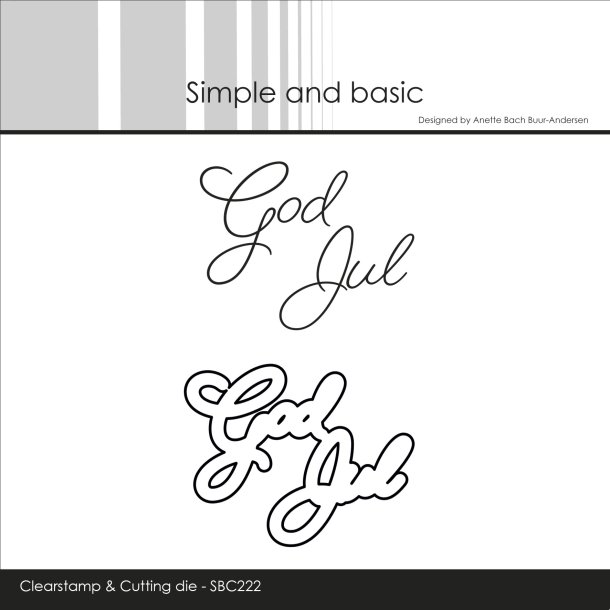 Akrylstempel og dies God Jul SBC222 Simple and basic 