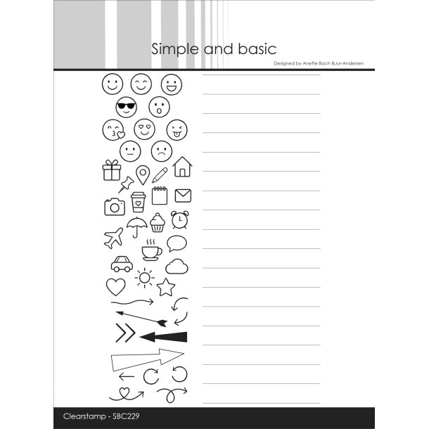 Akrylstempel Lines &amp; Icons A6+ SBC229 FORUDBESTILLING P� LAGER P� MESSEN