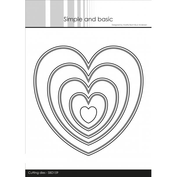 Die SBD159 Pierced Hearts Simple and Basic