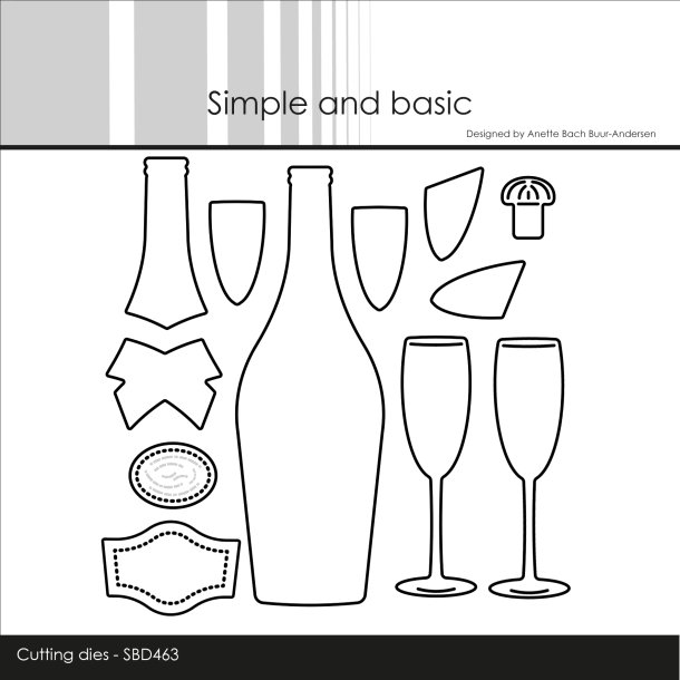 Die Champagne Bottle SBD463 Simple and basic 