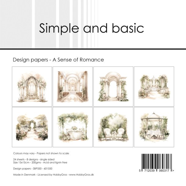 Papirblok SBP550 A Sense of Romance 15x15cm simple and basic 