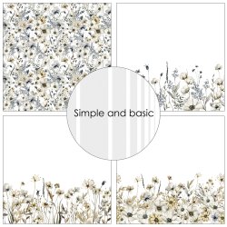 Papirblok Winterflowers 15x15cm SBP555 Simple and basic