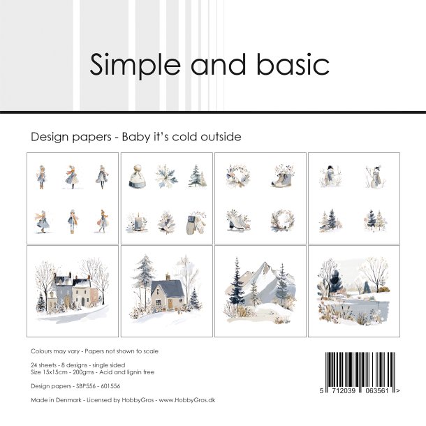 Papirblok SBP556 Baby its cold outside 15x15cm simple and basic 