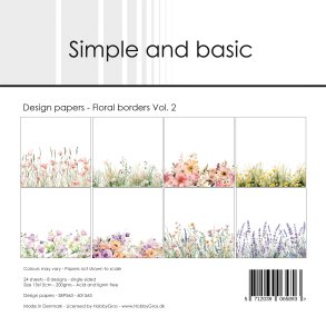 Papirblok SBP563 Floral borders Vol. 2 15x15cm simple and basic 