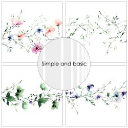 Papirblok SBP564 Watercolour Meadow Flowers 15x15cm simple and basic 