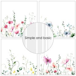 Papirblok SBP564 Watercolour Meadow Flowers 15x15cm simple and basic 